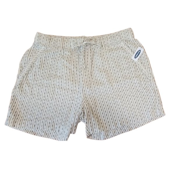 NWT- Old Navy- High Rise Cotton Twill White & Black Patterned Shorts, SZ Large - Picture 3 of 14
